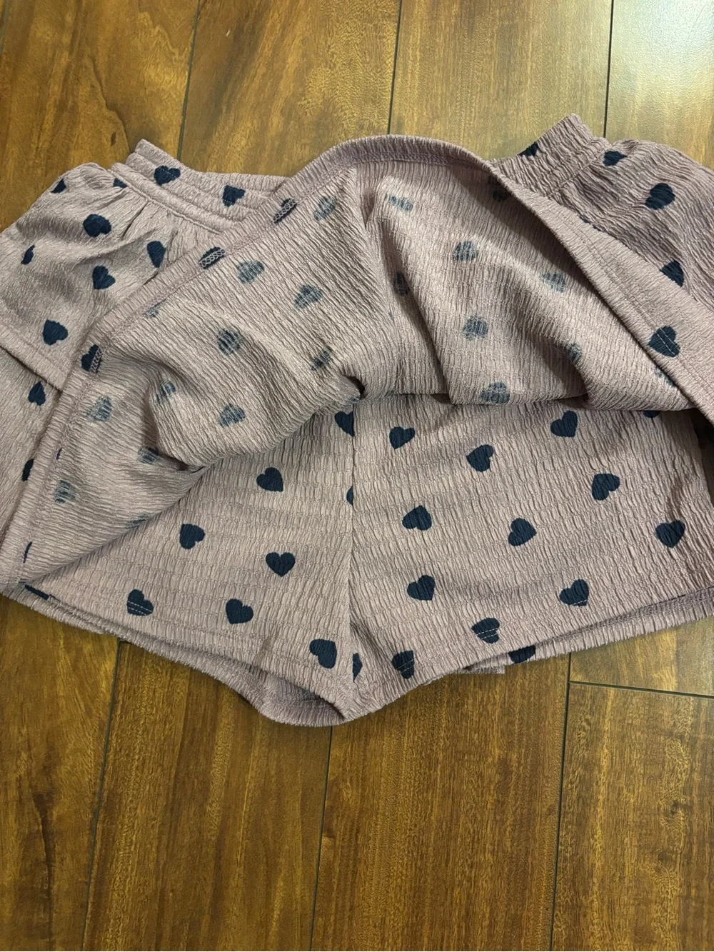 NWT GAP Mauve Tiered Skater Skirt with Black Heart Print